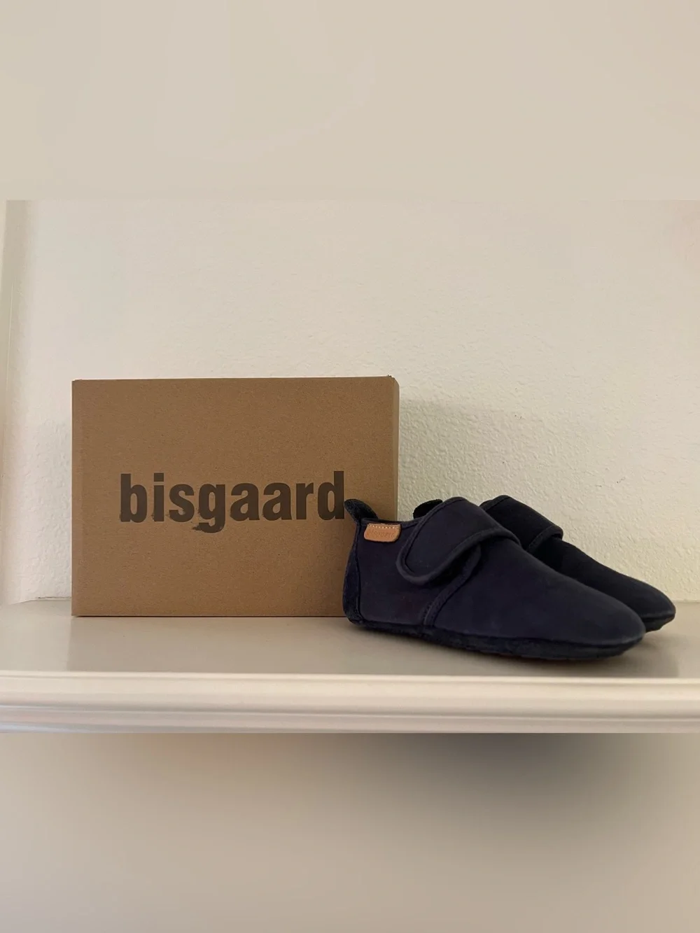 Toddler Navy Canvas/Suede Velcro Slippers - 27 EU/10.5 US